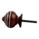 Brown Striped Small Ceramic Knob